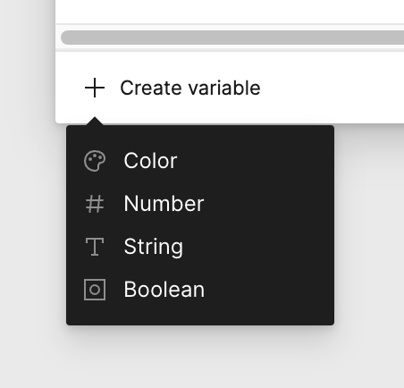 Variable dropdown includes Color, Number, String, and Boolean